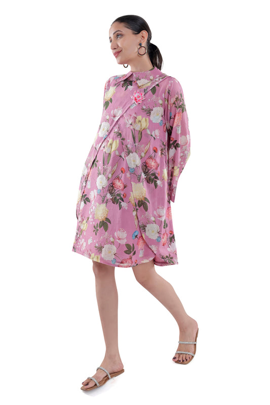 Azalea Printed Overlap Dress