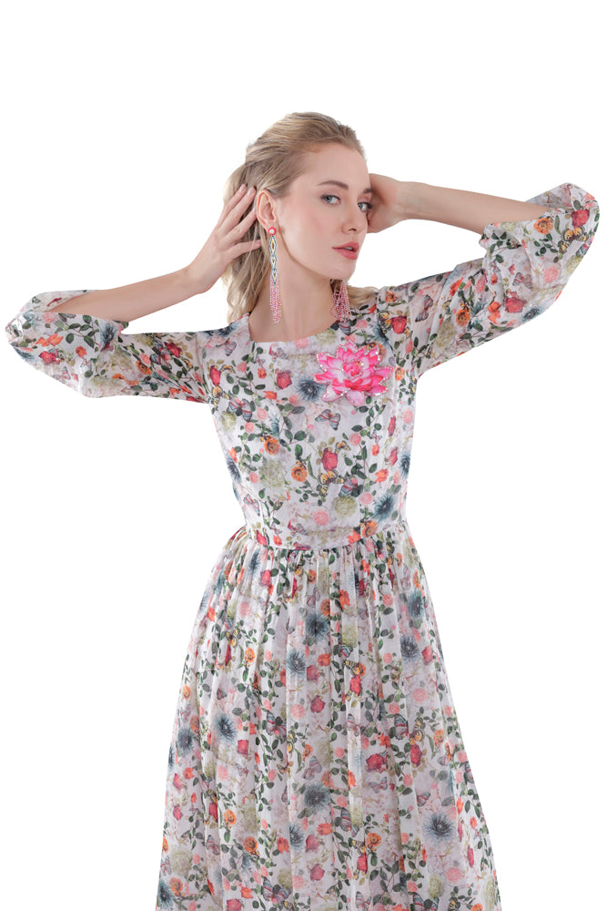 Flora Printed Maxi Dress